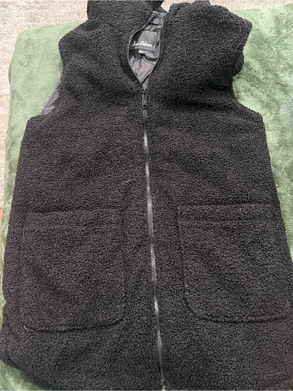 Sam Edelman Black Sherpa Vest